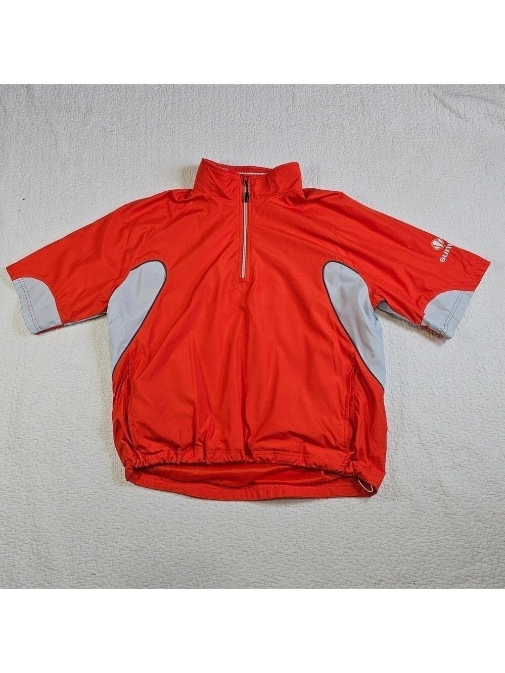 Sunice Weather Pullover 1/4 Zip Windshirt Orange And Gray